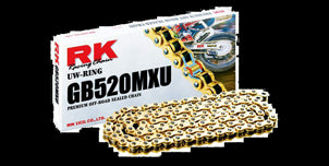 Catena RK passo 420 cross professionale senza O-RING 140 maglie - oro