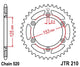 Corona JT acciaio Honda CRF 450 X (05-16) 50 denti