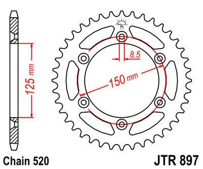 Corona JT acciaio KTM 530 EXC-F (08-11) 48 denti