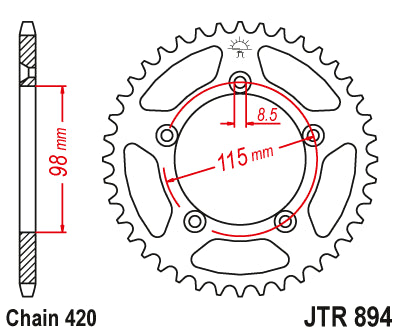 Corona JT acciaio KTM 65 SX (03-20) 48 denti passo 420