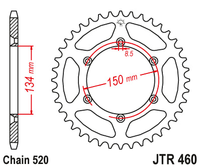 Corona JT acciaio Suzuki RMZ 250 (04-06) 48 denti