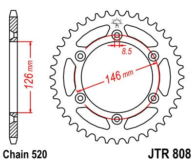 Corona JT acciaio Suzuki RMZ 450 (05-18) 49 denti