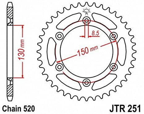 Corona JT acciaio Yamaha YZ 450 F (03-20) 51 denti