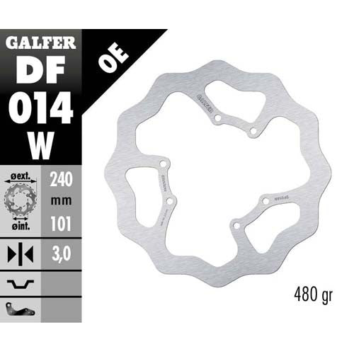 Disco freno Galfer Wave Honda CRF 450 X (05-16) anteriore