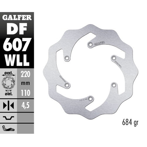 Disco freno Galfer Wave KTM 530 EXC-F (08-11) posteriore pieno