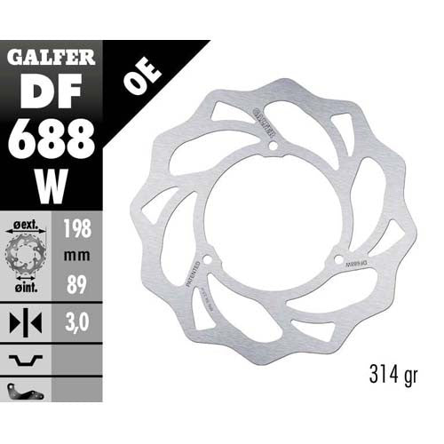 Disco freno Galfer Wave KTM 65 SX (02-20) anteriore