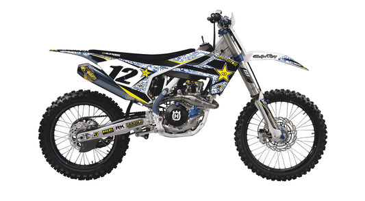 Kit grafiche + Coprisella Husqvarna 501 FE (17-19) Rockstar Energy