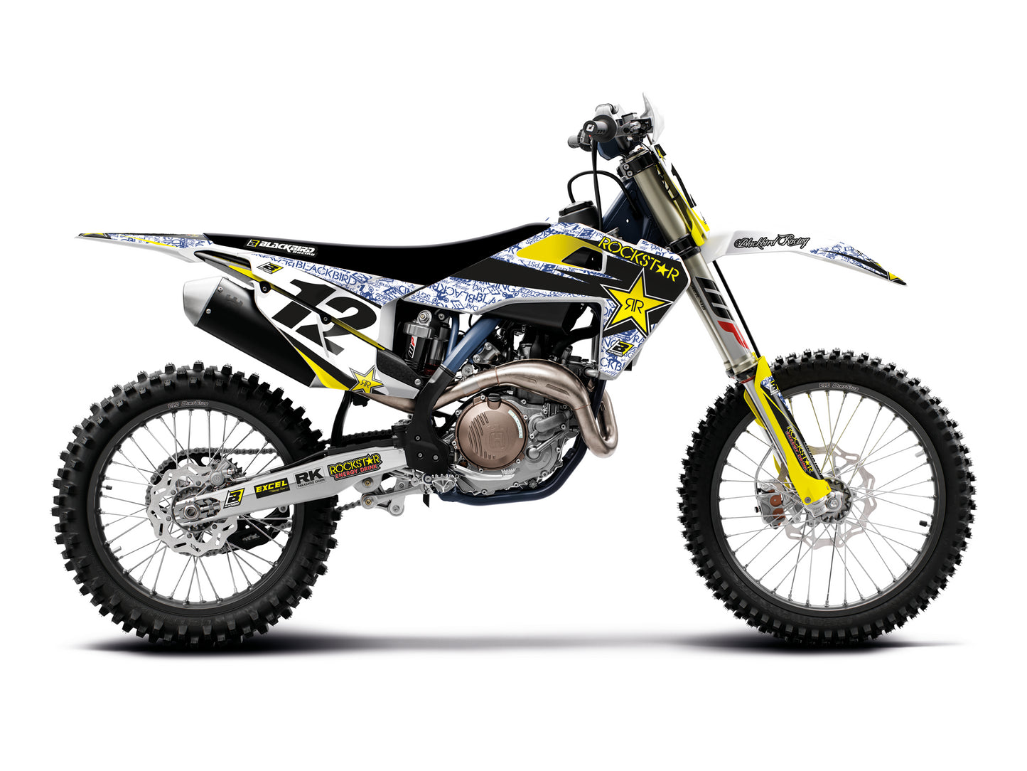 Kit grafiche + Coprisella Husqvarna 501 FE (20) Rockstar Energy