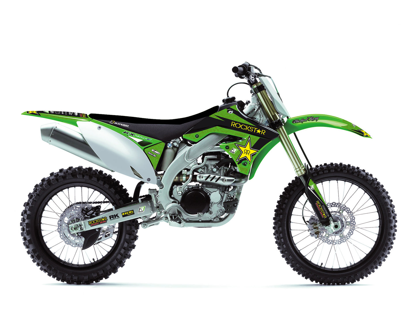 Kit grafiche + Coprisella Kawasaki KX 450 F (09-11) Rockstar Energy