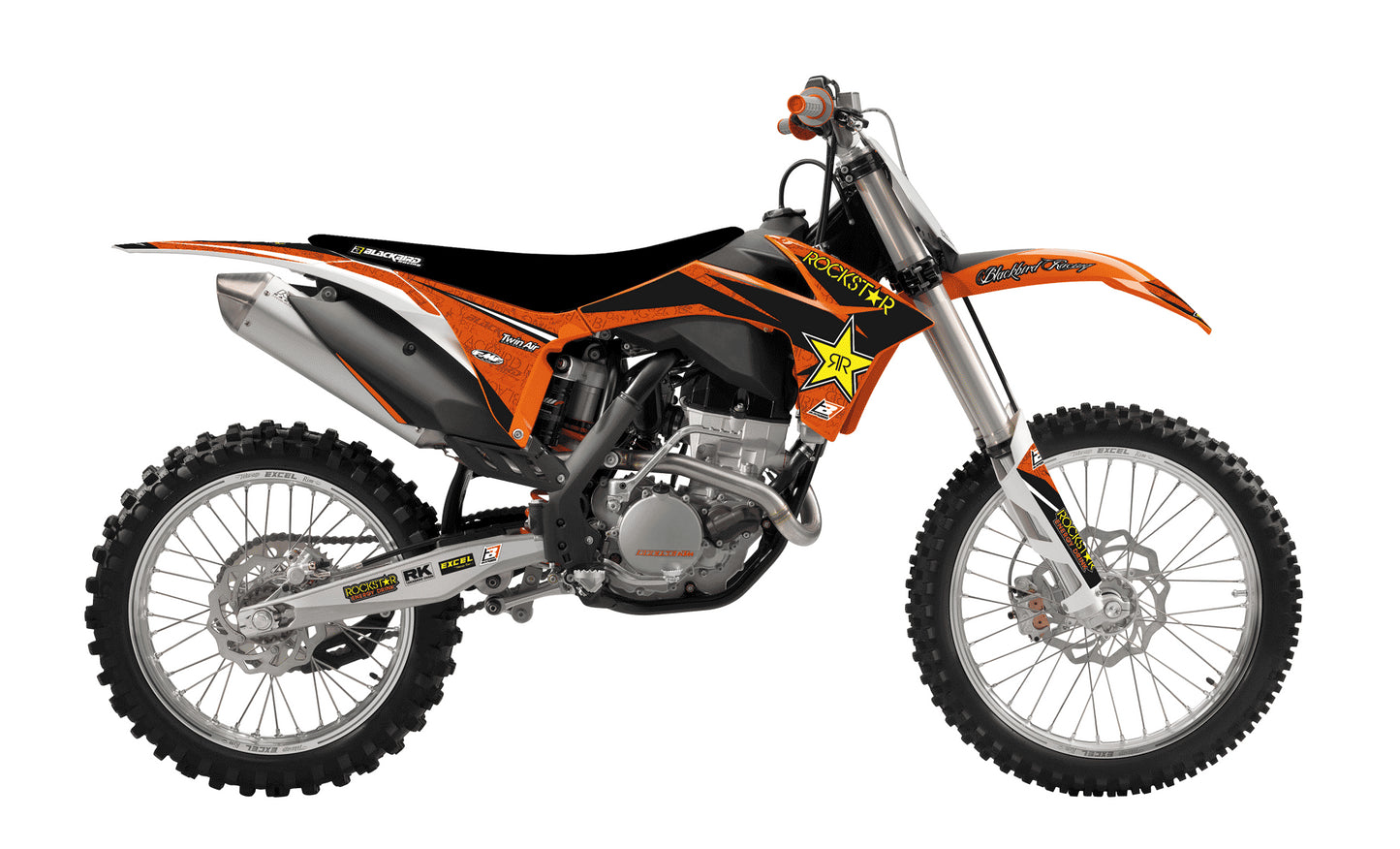 Kit grafiche + Coprisella KTM 500 EXC-F (12-13) Rockstar Energy