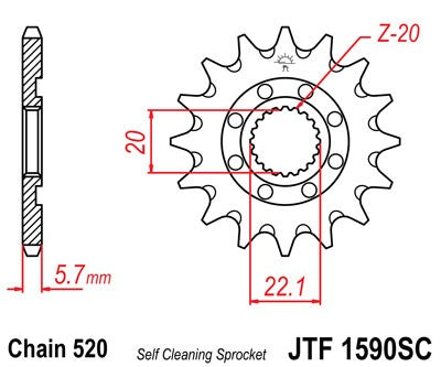 Pignone JT Yamaha YZ 250 F (01-19) 13 denti scaricato