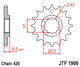 Pignone JT KTM 65 SX (03-19) 12 denti passo 420