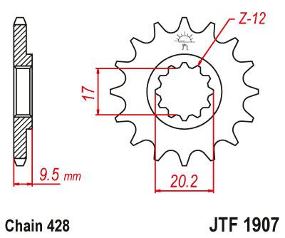 Pignone JT KTM 85 SX (04-17) 13 denti