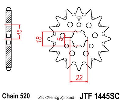 Pignone JT Kawasaki KX 125 (94-08) 12 denti scaricato