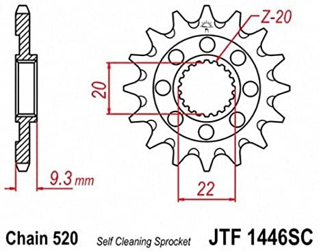 Pignone JT Kawasaki KX 250 F (06-19) 13 denti scaricato