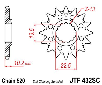 Pignone JT Suzuki RM 250 (89-12) 13 denti scaricato