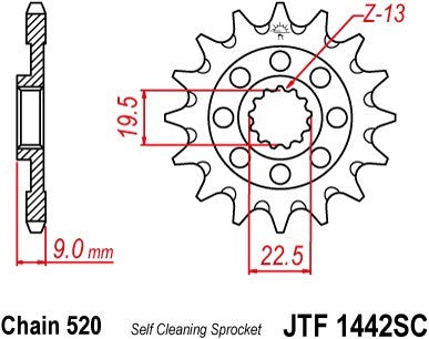 Pignone JT Suzuki RMZ 250 (13-18) 13 denti scaricato