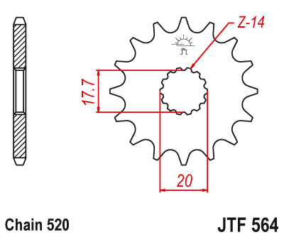 Pignone JT Yamaha YZ 125 (87-04) 13 denti